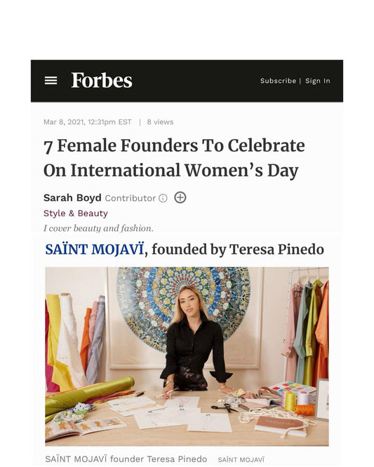 Forbes Names Teresa Pinedo as a Female Founder to Celebrate on IWD