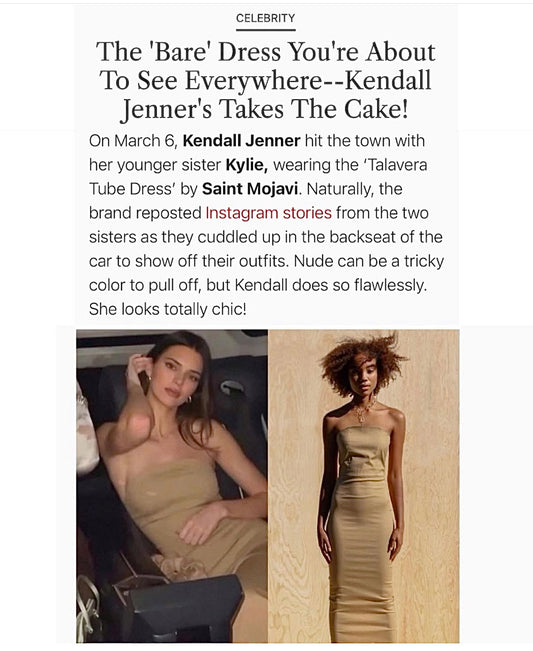 Kendall Jenner Wears the SAINT MOJAVI Talavera Tube Dress