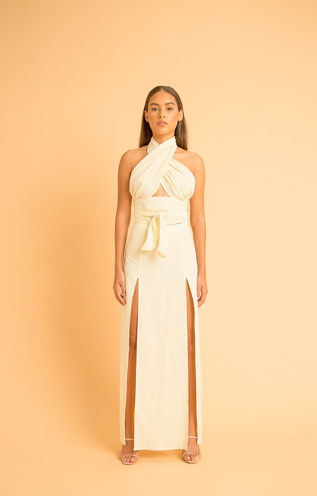 saint-mojavi - SEERSUCKER WRAP TOP - SAÏNT MOJAVÏ -