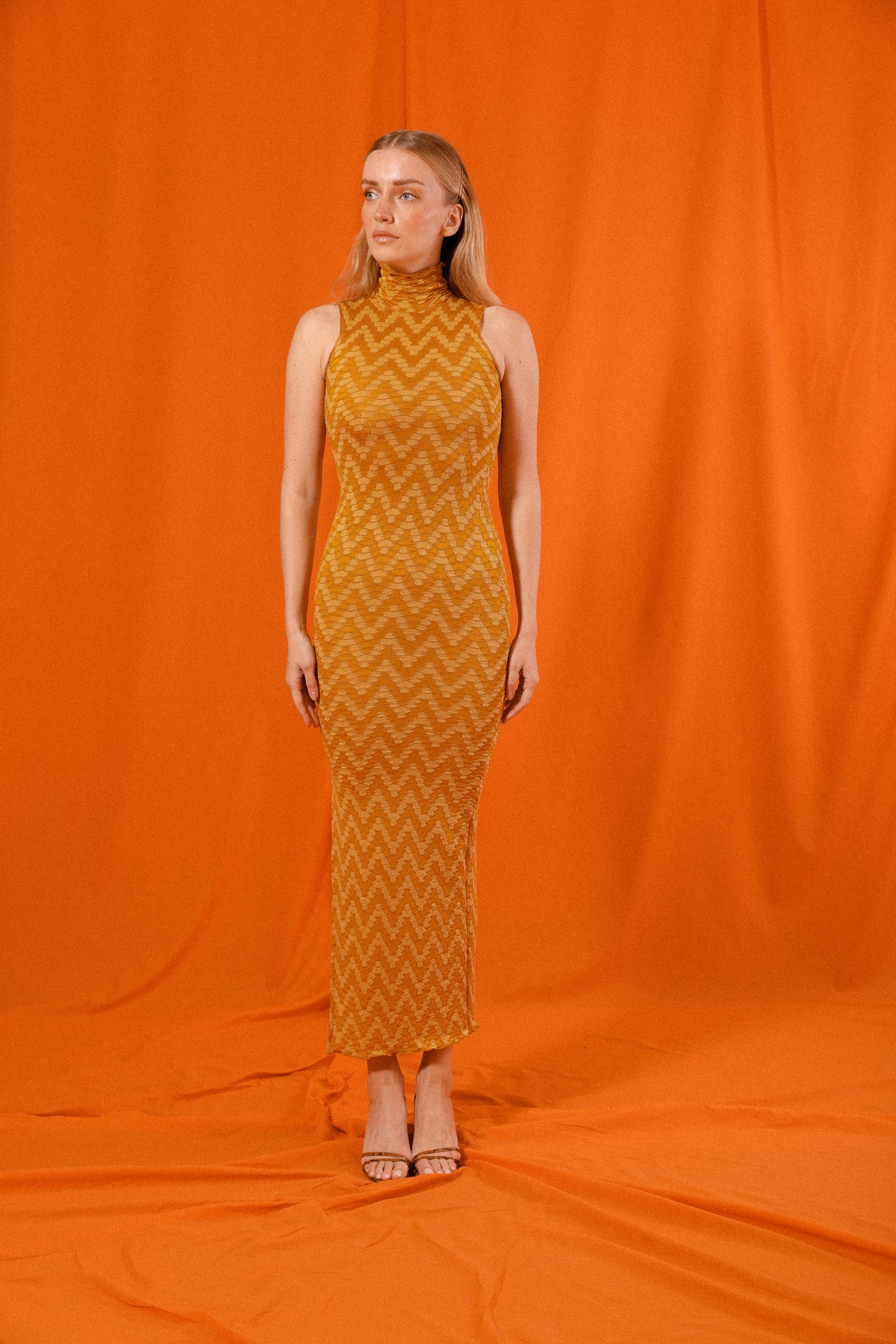 Chevron Turtleneck Tank Dress