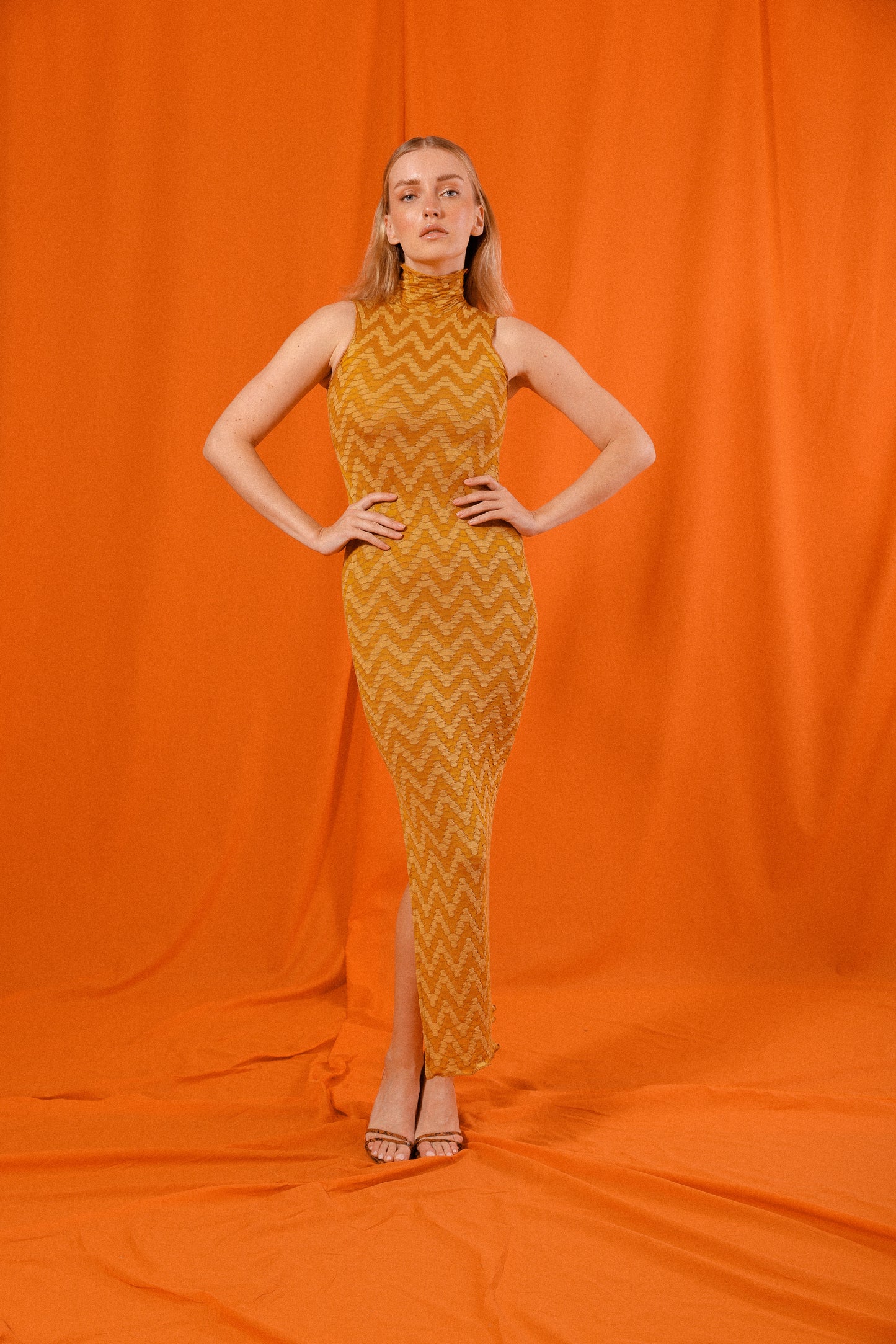 Chevron Turtleneck Tank Dress