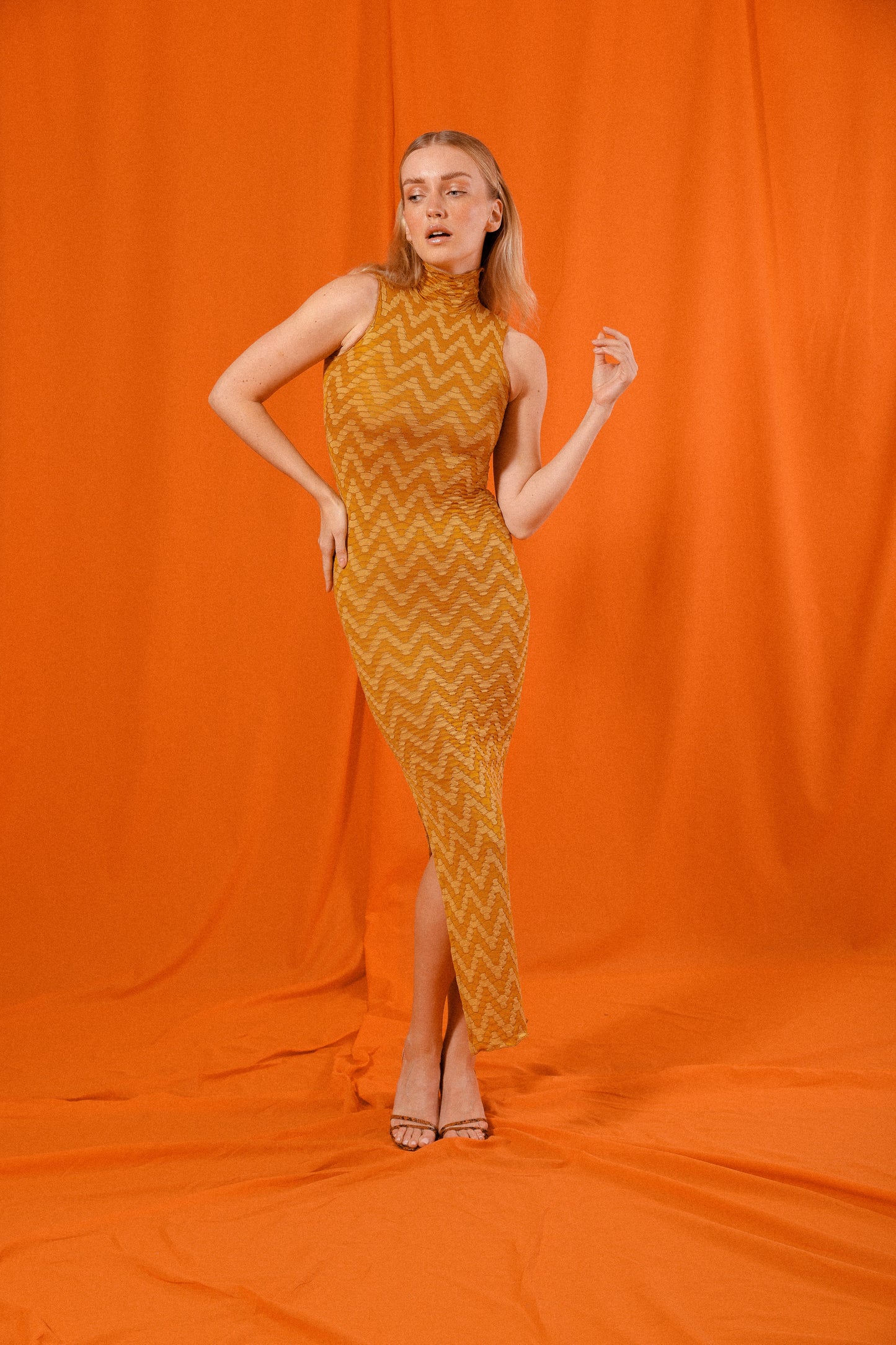 Chevron Turtleneck Tank Dress