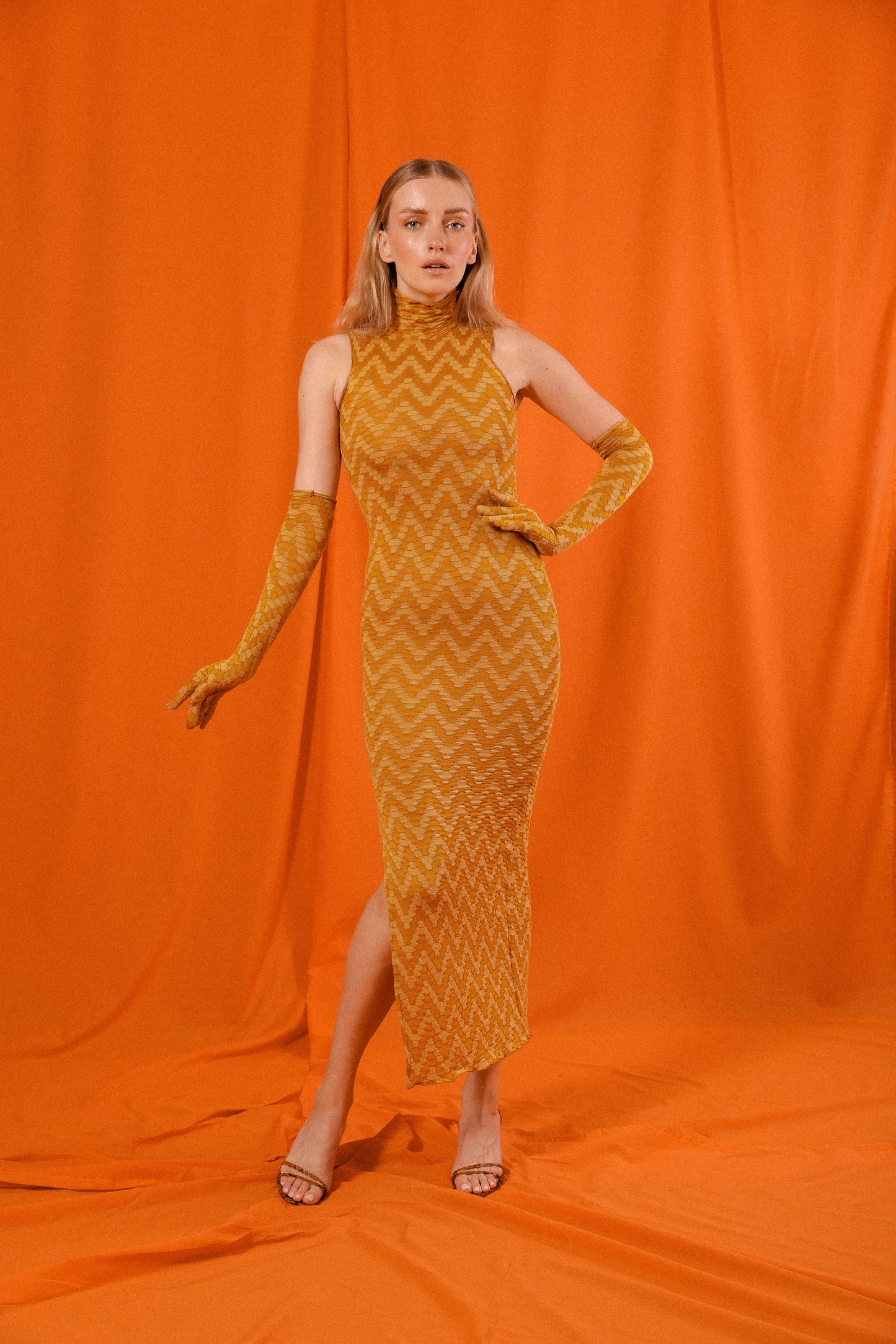 Chevron Turtleneck Tank Dress