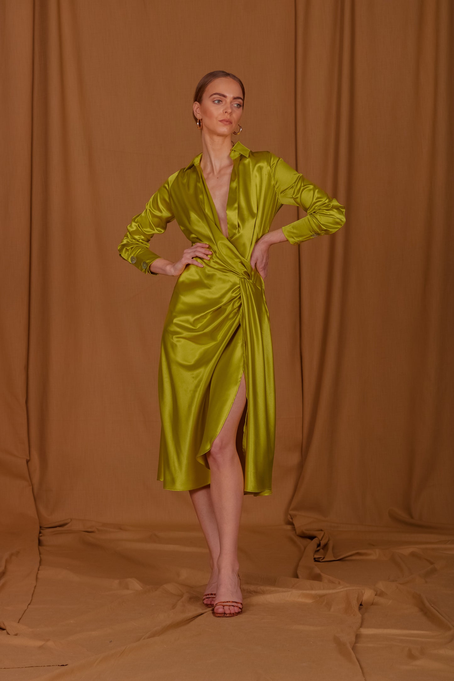 saint-mojavi - Maharaja Silk Charmeuse Wrap Dress - SAÏNT MOJAVÏ -