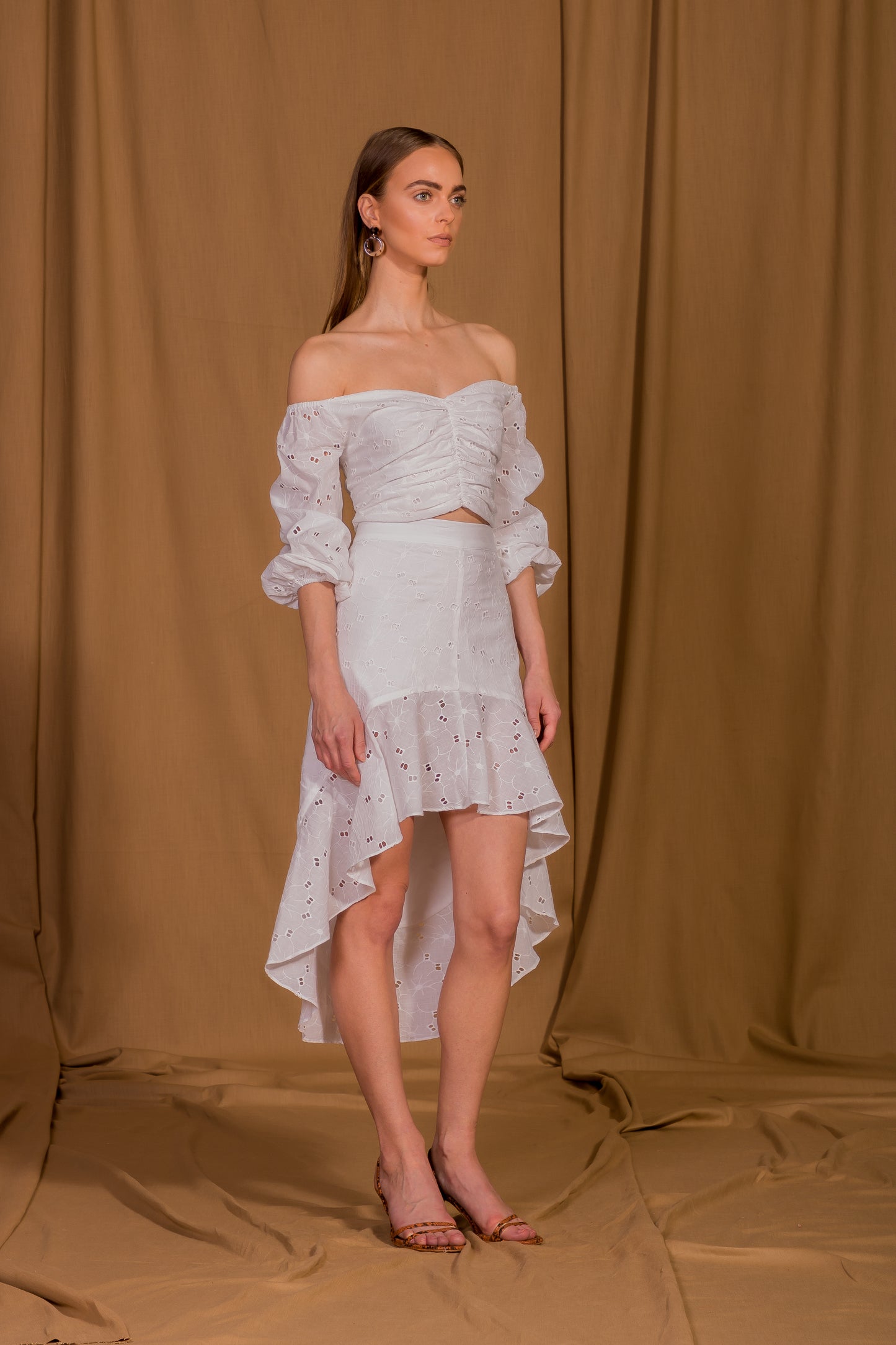 saint-mojavi - La Flamenco Eyelet Ruffle Skirt - SAÏNT MOJAVÏ -