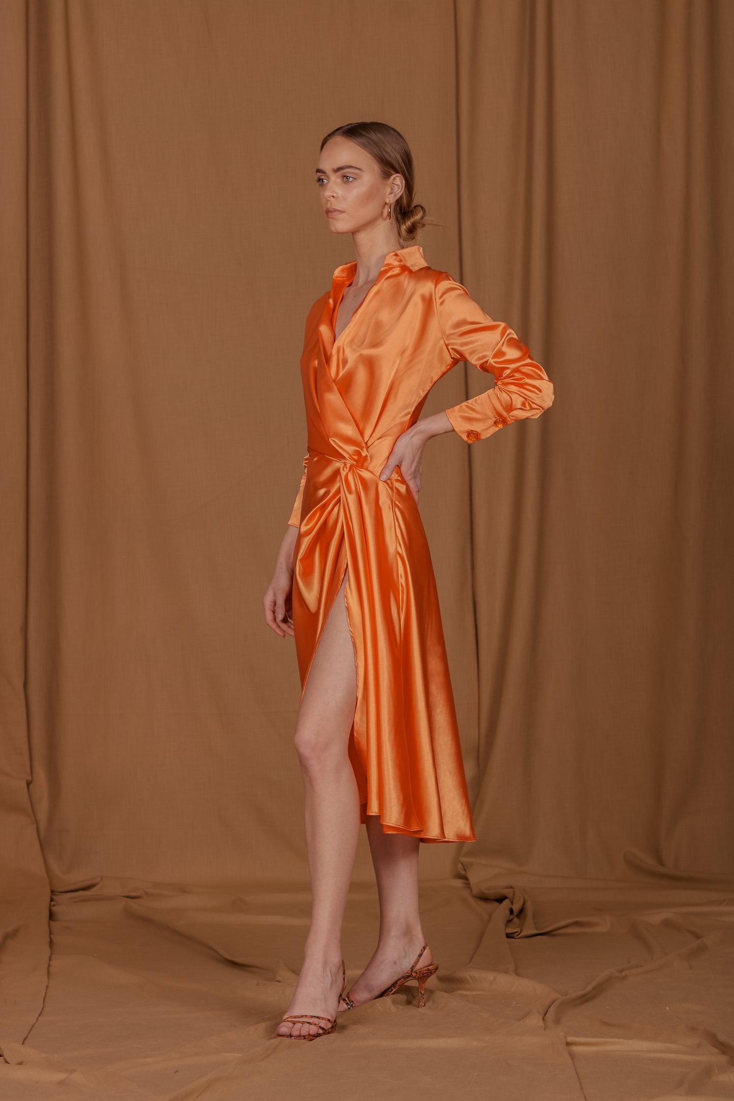 saint-mojavi - Maharaja Silk Charmeuse Wrap Dress - SAÏNT MOJAVÏ -