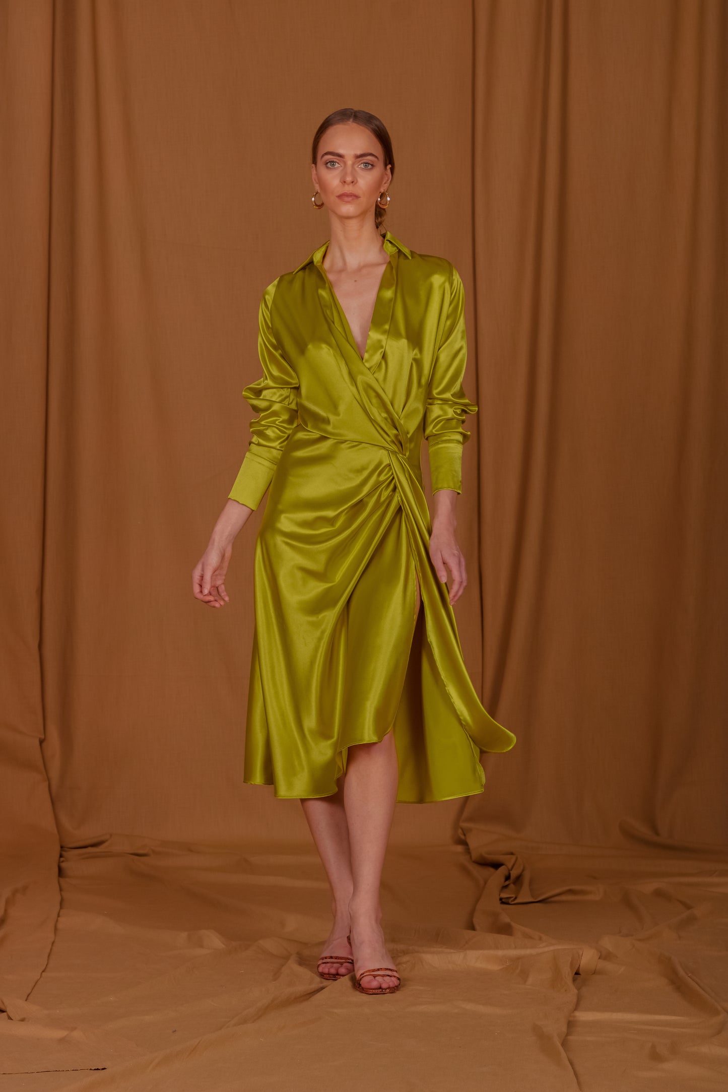 saint-mojavi - Maharaja Silk Charmeuse Wrap Dress - SAÏNT MOJAVÏ -