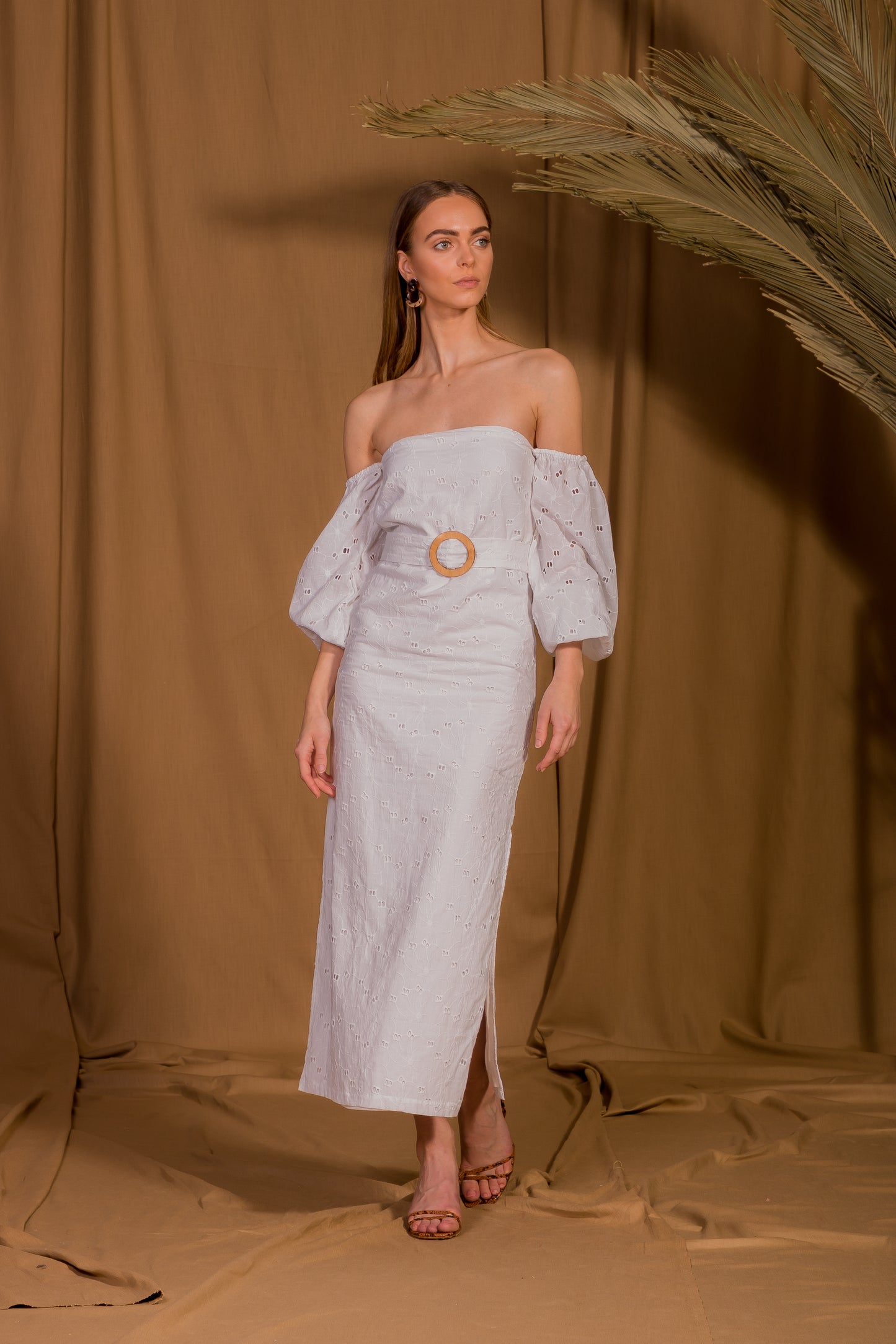 saint-mojavi - Jaipur Off the Shoulder Eyelet Dress - SAÏNT MOJAVÏ -