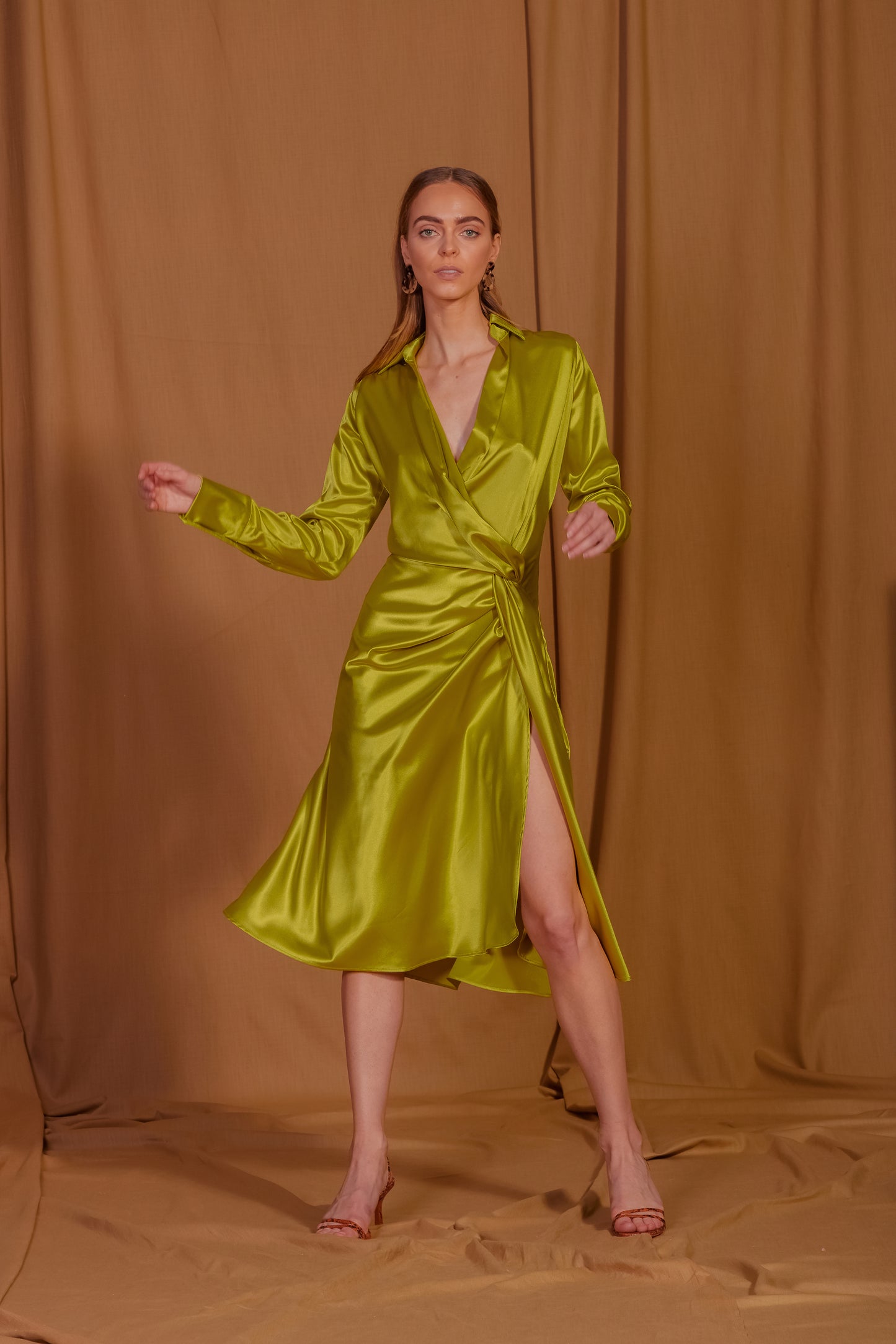 saint-mojavi - Maharaja Silk Charmeuse Wrap Dress - SAÏNT MOJAVÏ -