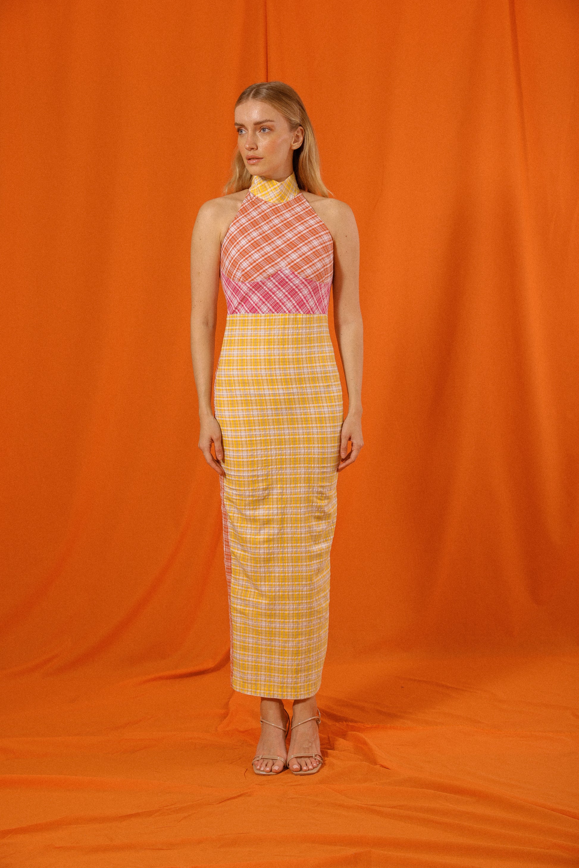 Turtleneck Seersucker Dress