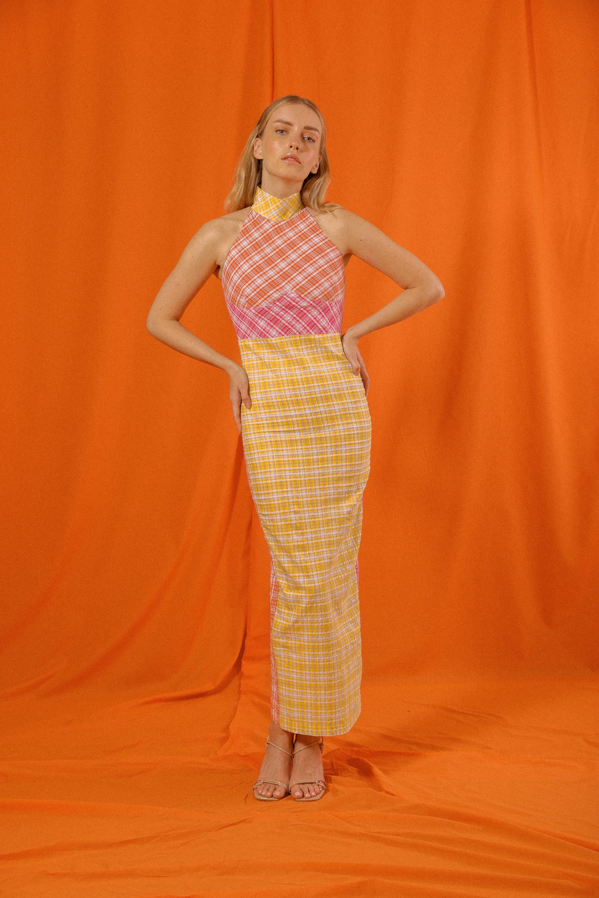 Turtleneck Seersucker Dress