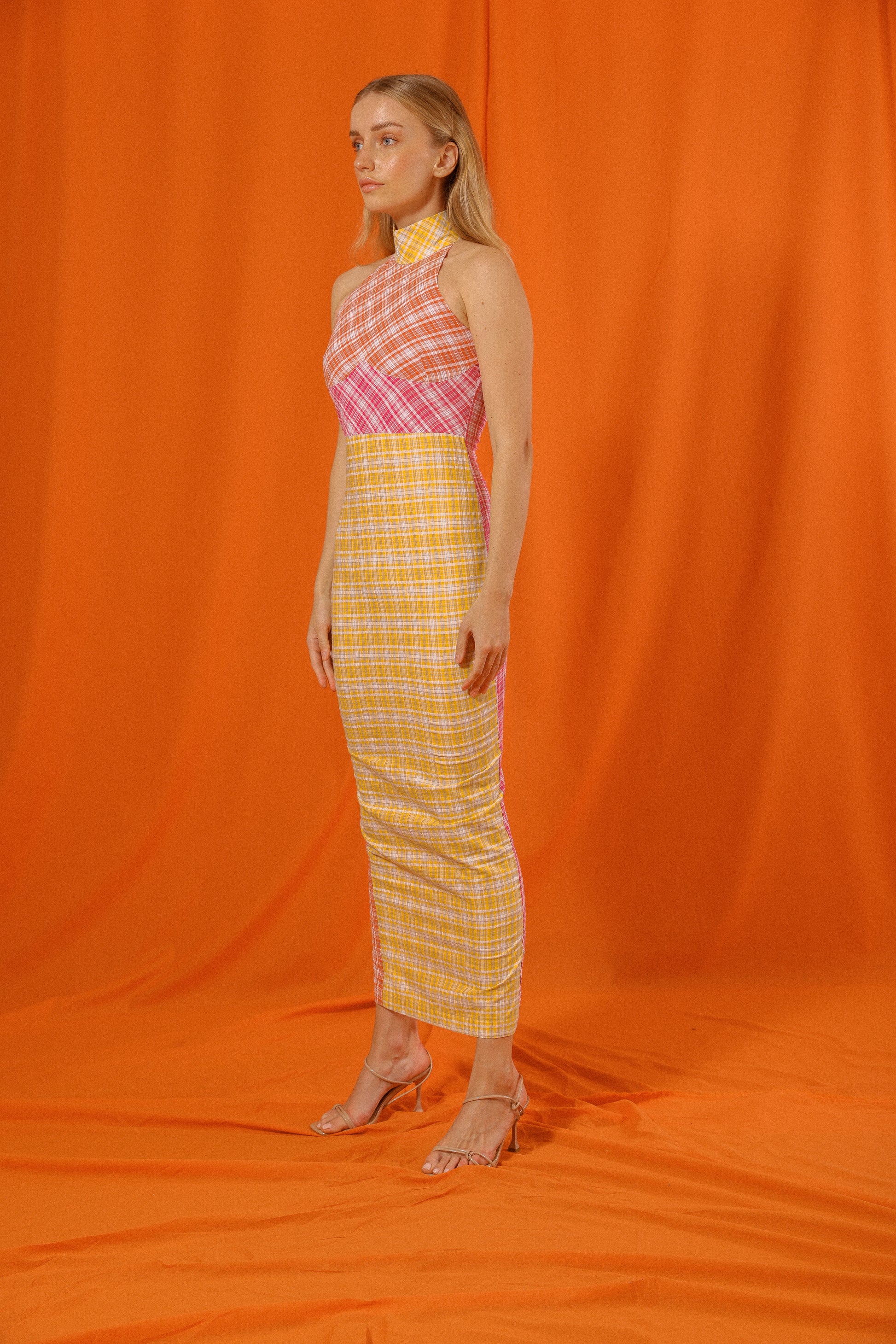 Turtleneck Seersucker Dress