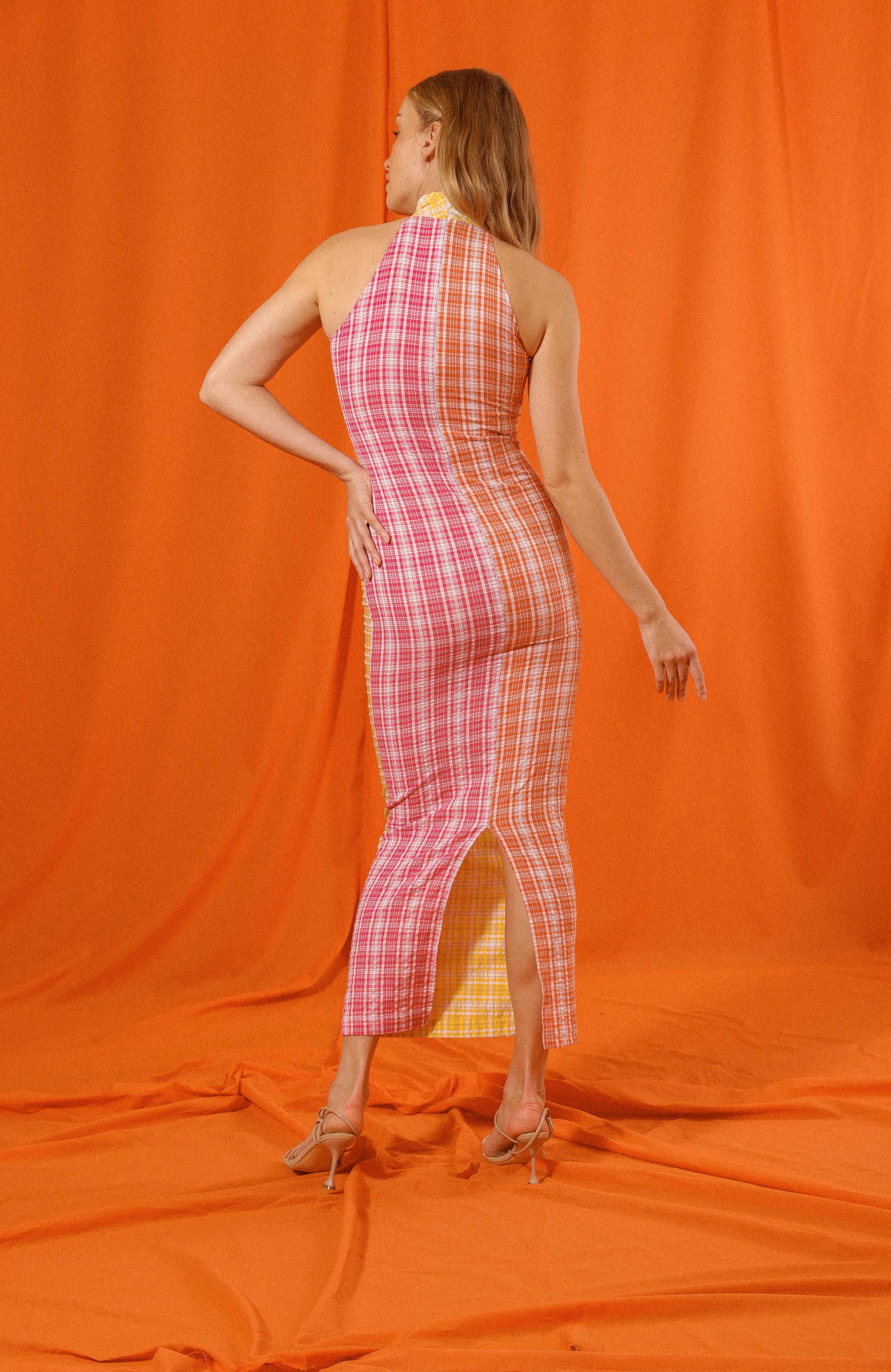 Turtleneck Seersucker Dress